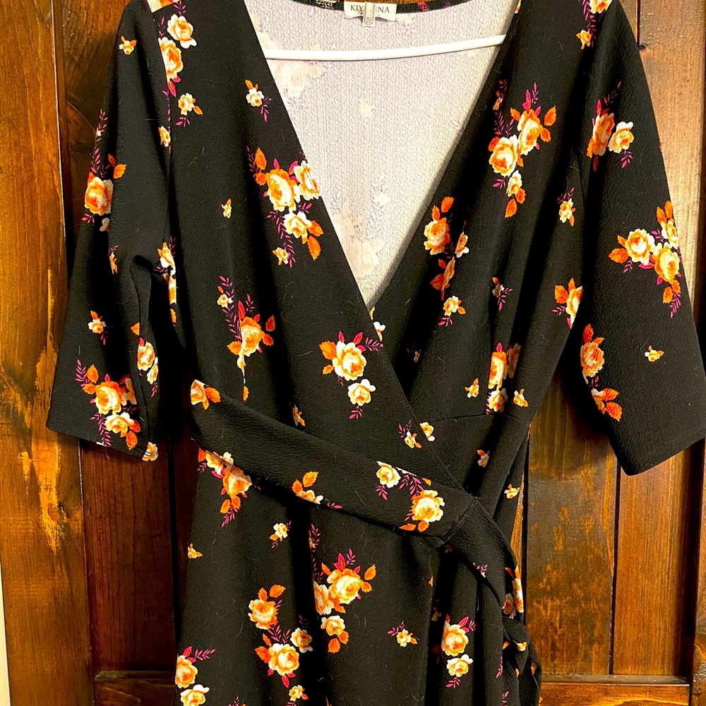 Kiyonna Floral Wrap Dress